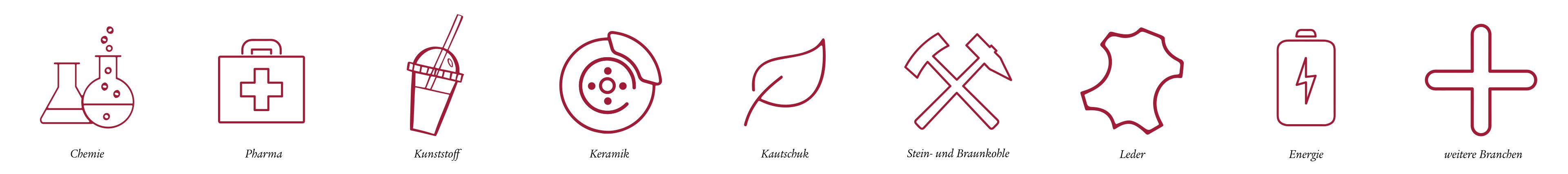 Branchen der ChemieRente (AKS Flex): Chemie, Pharma, Kunststoff, Keramik, Kautschuk, Stein und Braunkohle, Leder, Energie und weitere Bereiche.